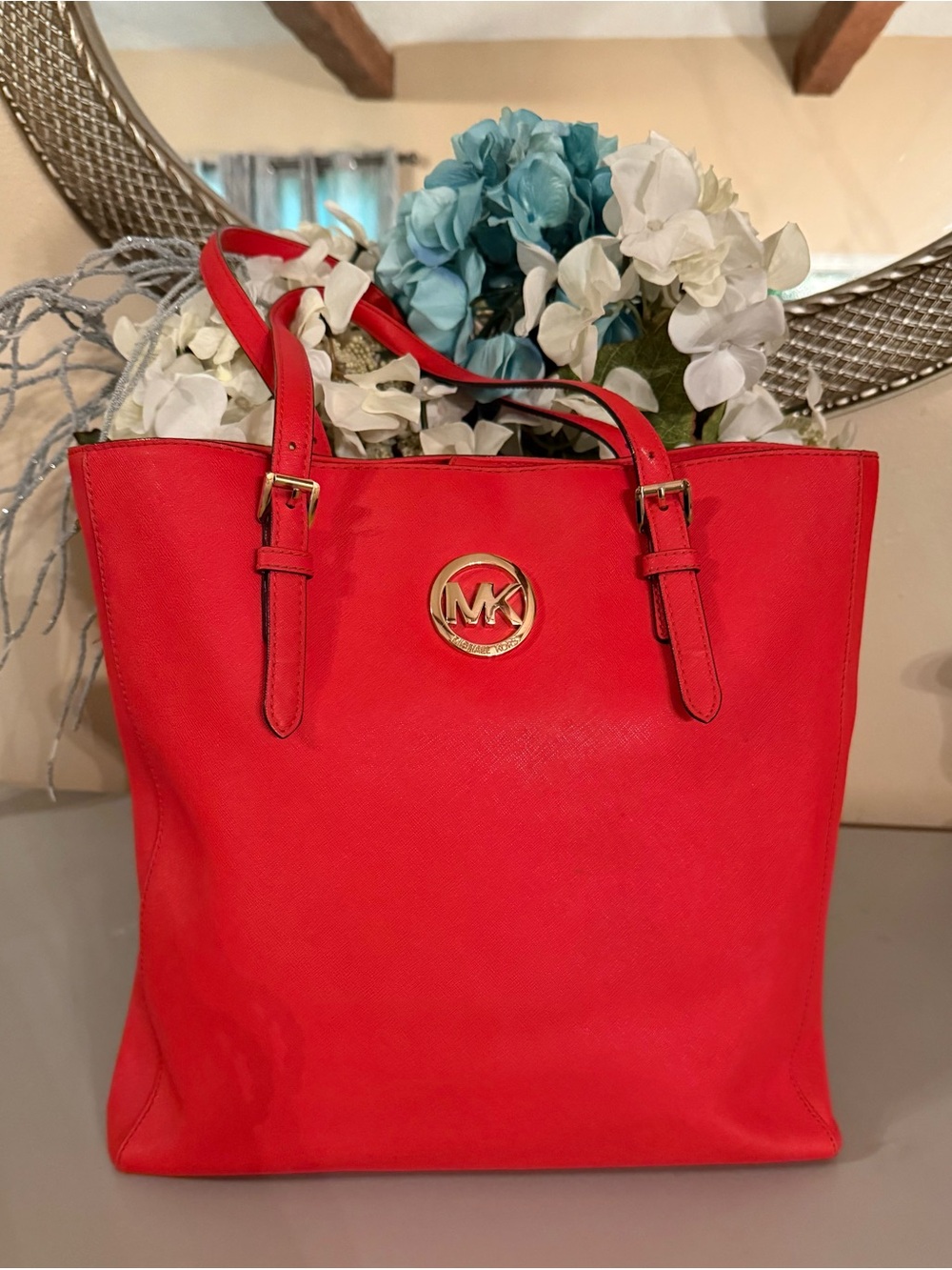 Michael Kors Jet Set Large Saffiano Leather Travel Tote EUC